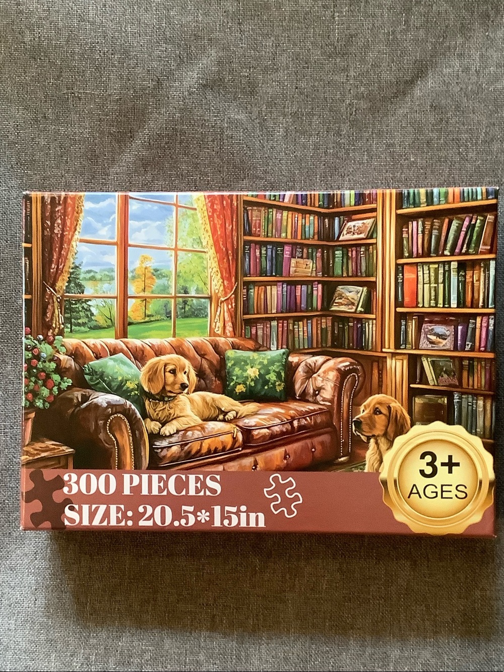 300-Piece Golden Retriever Living Room Jigsaw Puzzle 🧩